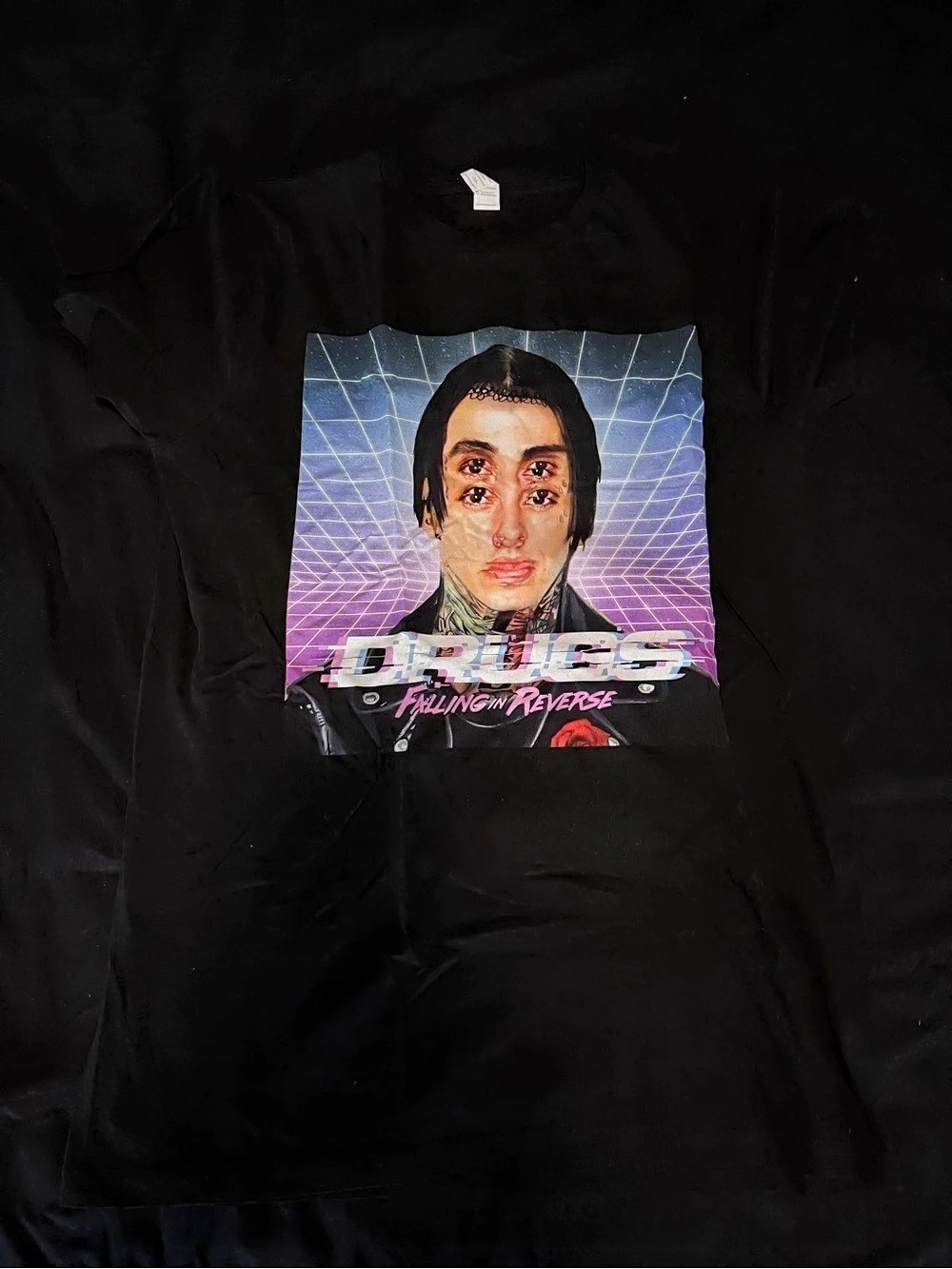 Falling in Reverse Graphic Short Sleeve Tee in Black & Blue